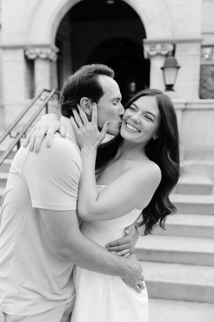 Engagement Photos by Tim Thornburg Photography at the American Swedish Institute. Kira and Jacob look at each other