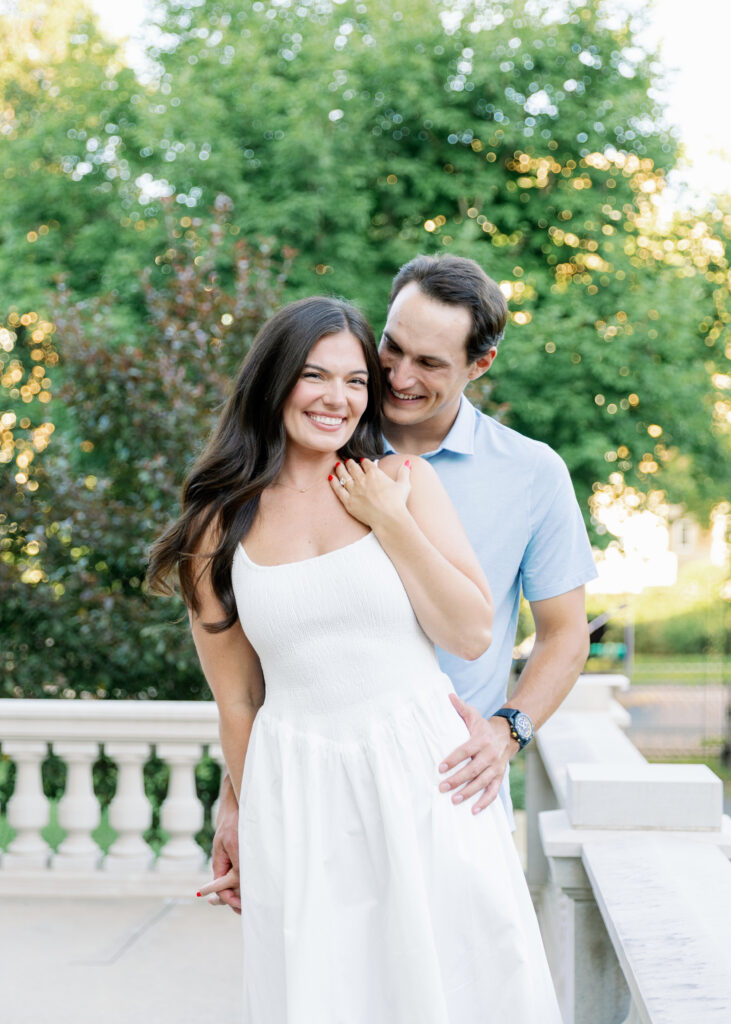 Engagement Photos by Tim Thornburg Photography at the American Swedish Institute. Kira and Jacob look at each other